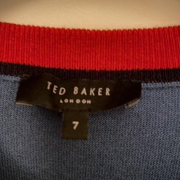 New Soft Men’s blue Ted Baker, London size 7 crewneck cupro  poly wool cashmere - Picture 5 of 8